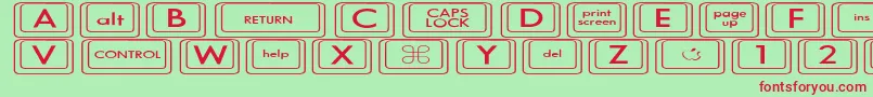 Шрифт KeyboardKeysexExpanded – красные шрифты на зелёном фоне