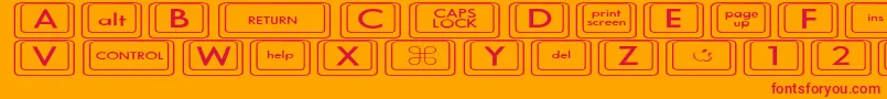 KeyboardKeysexExpanded Font – Red Fonts on Orange Background