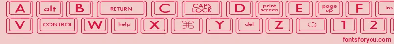 Police KeyboardKeysexExpanded – polices rouges sur fond rose