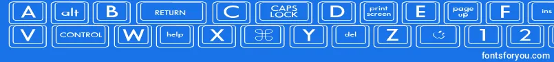 KeyboardKeysexExpanded Font – White Fonts on Blue Background