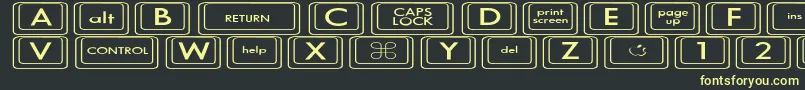 Police KeyboardKeysexExpanded – polices jaunes sur fond noir