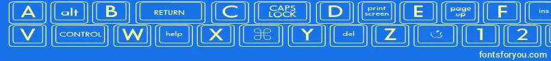 KeyboardKeysexExpanded Font – Yellow Fonts on Blue Background
