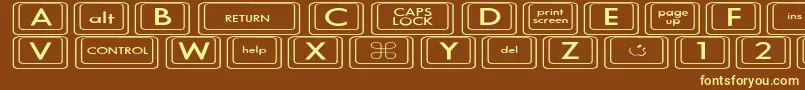 Шрифт KeyboardKeysexExpanded – жёлтые шрифты на коричневом фоне