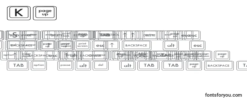 Überblick über die Schriftart KeyboardKeysexExpanded