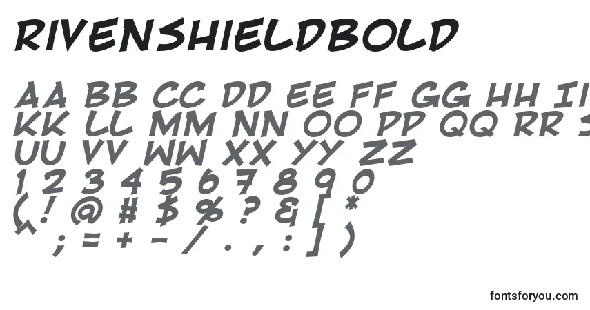 Шрифт RivenshieldBold – алфавит, цифры, специальные символы