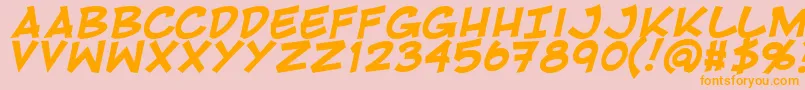 RivenshieldBold Font – Orange Fonts on Pink Background