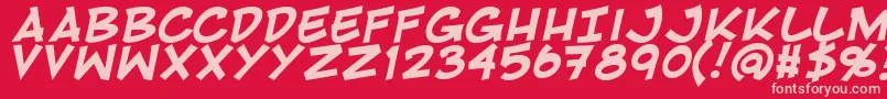 RivenshieldBold Font – Pink Fonts on Red Background