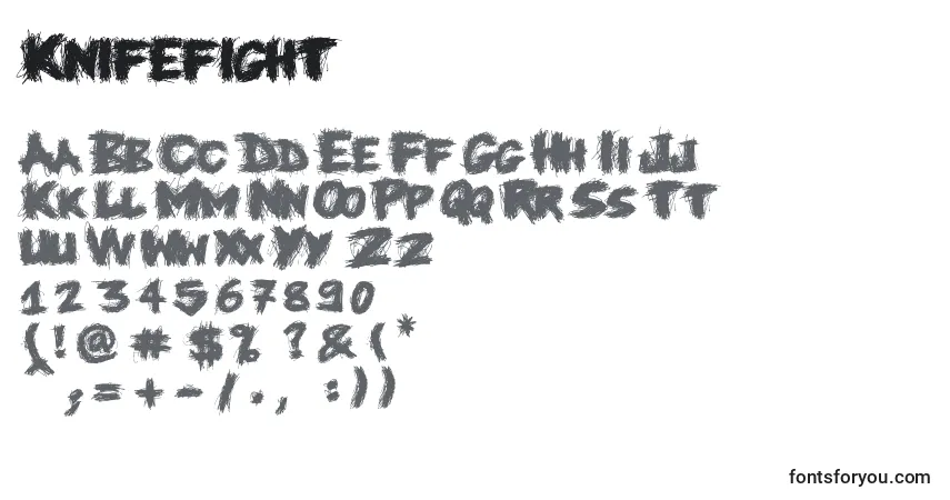 Шрифт Knifefight – алфавит, цифры, специальные символы