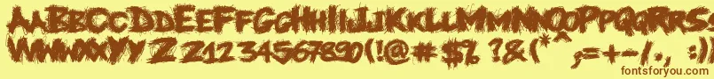 Knifefight Font – Brown Fonts on Yellow Background