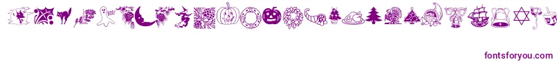 HolidayPiBt Font – Purple Fonts on White Background