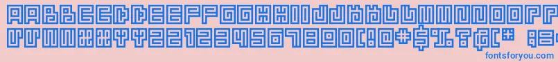 Czcionka Dsspiralcapsc – niebieskie czcionki na różowym tle