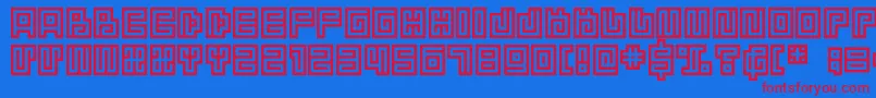 Dsspiralcapsc Font – Red Fonts on Blue Background