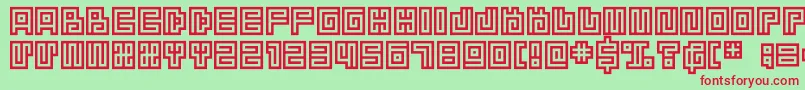 Dsspiralcapsc Font – Red Fonts on Green Background