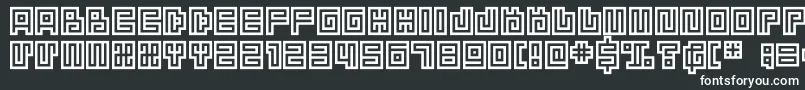 フォントDsspiralcapsc – 黒い背景に白い文字