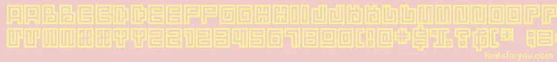 Dsspiralcapsc Font – Yellow Fonts on Pink Background