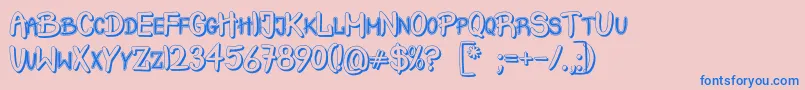 CrashTestShadow Font – Blue Fonts on Pink Background