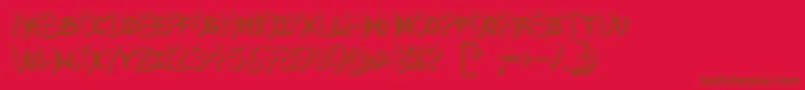 フォントCrashTestShadow – 赤い背景に茶色の文字