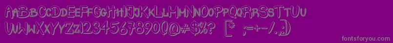 CrashTestShadow-fontti – harmaat kirjasimet violetilla taustalla