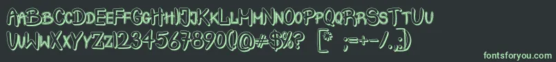 CrashTestShadow Font – Green Fonts on Black Background