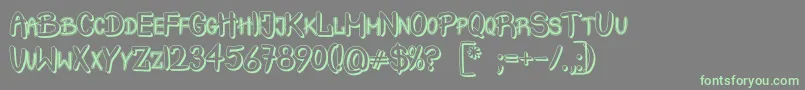 CrashTestShadow Font – Green Fonts on Gray Background