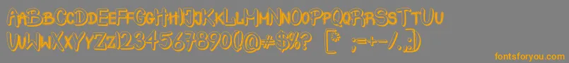 Шрифт CrashTestShadow – оранжевые шрифты на сером фоне