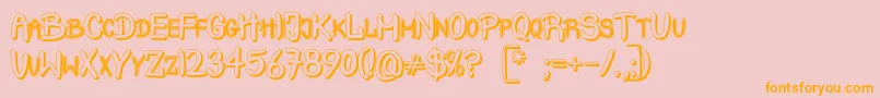 Шрифт CrashTestShadow – оранжевые шрифты на розовом фоне