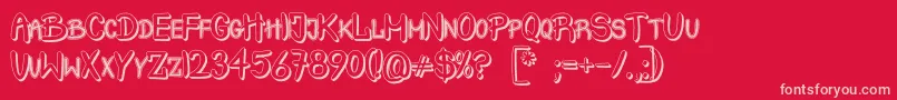 CrashTestShadow Font – Pink Fonts on Red Background