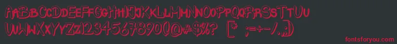 CrashTestShadow Font – Red Fonts on Black Background