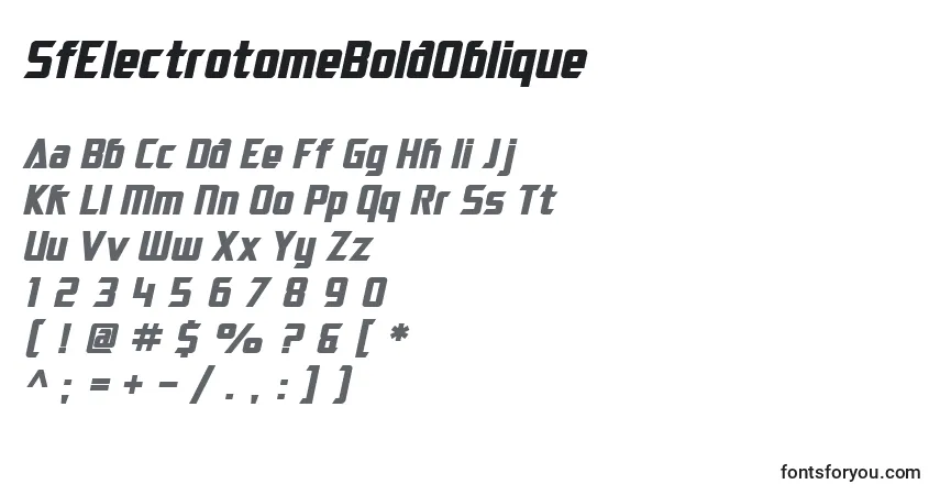 Шрифт SfElectrotomeBoldOblique – алфавит, цифры, специальные символы
