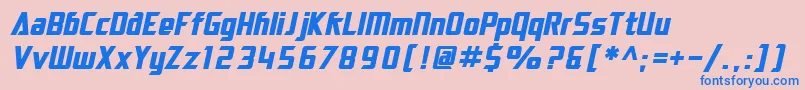 フォントSfElectrotomeBoldOblique – ピンクの背景に青い文字