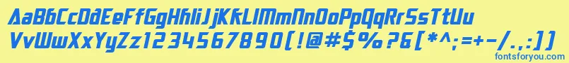 Шрифт SfElectrotomeBoldOblique – синие шрифты на жёлтом фоне