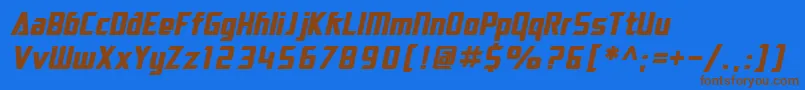 SfElectrotomeBoldOblique Font – Brown Fonts on Blue Background