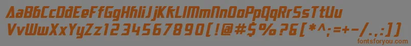 フォントSfElectrotomeBoldOblique – 茶色の文字が灰色の背景にあります。