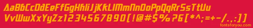 SfElectrotomeBoldOblique Font – Orange Fonts on Red Background