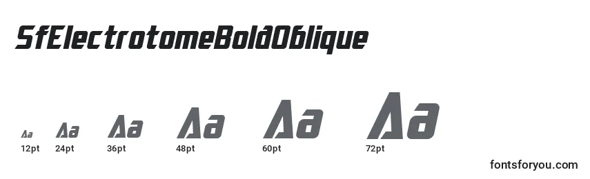 Размеры шрифта SfElectrotomeBoldOblique
