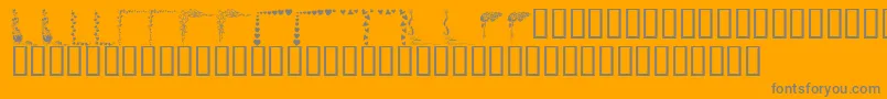 KrValentineBorders Font – Gray Fonts on Orange Background