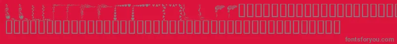 KrValentineBorders-fontti – harmaat kirjasimet punaisella taustalla