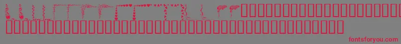 KrValentineBorders Font – Red Fonts on Gray Background