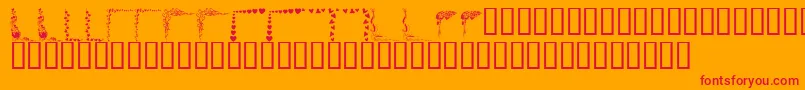 Czcionka KrValentineBorders – czerwone czcionki na pomarańczowym tle