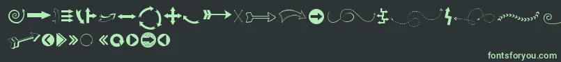 Шрифт Kgarrows – зелёные шрифты на чёрном фоне