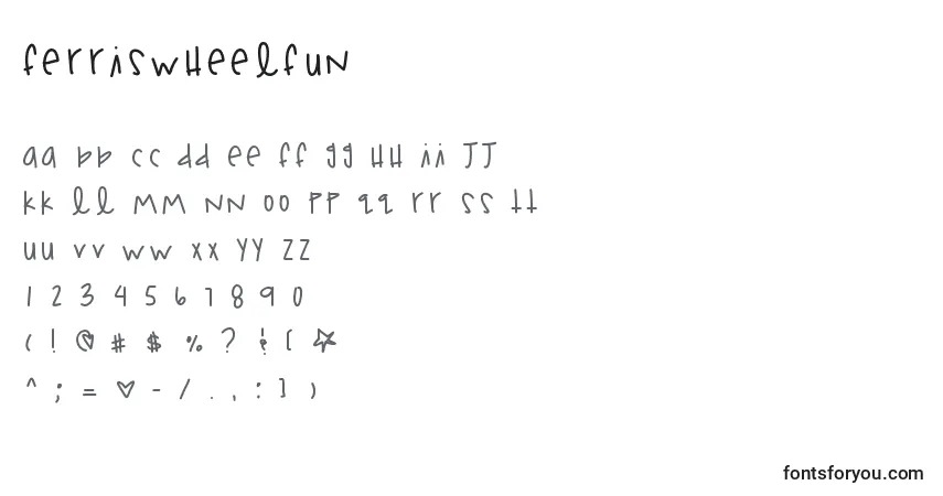 A fonte Ferriswheelfun – alfabeto, números, caracteres especiais