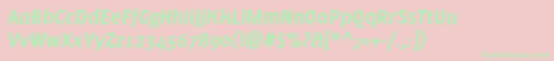 PfmuseBolditalic Font – Green Fonts on Pink Background