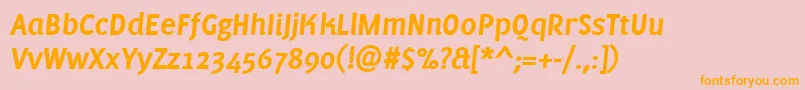 PfmuseBolditalic Font – Orange Fonts on Pink Background