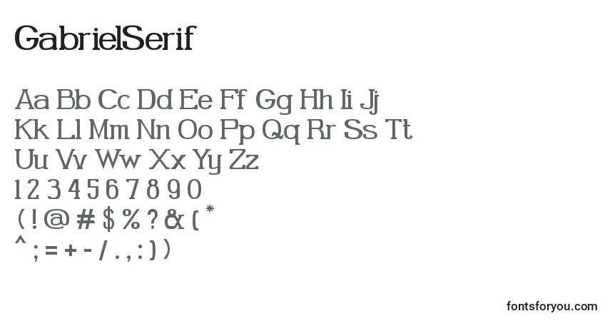 Czcionka GabrielSerif – alfabet, cyfry, specjalne znaki