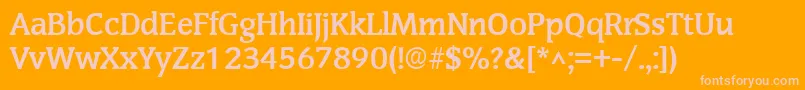 SenateBold Font – Pink Fonts on Orange Background