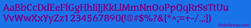 SenateBold Font – Purple Fonts on Blue Background