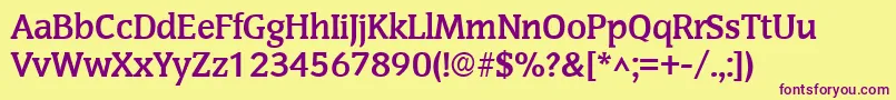 SenateBold Font – Purple Fonts on Yellow Background