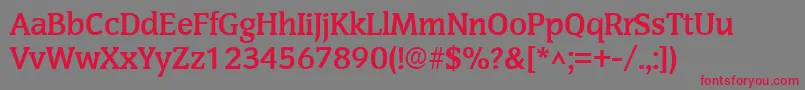 SenateBold Font – Red Fonts on Gray Background