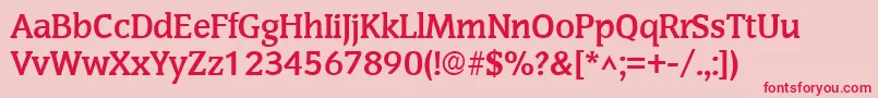 SenateBold Font – Red Fonts on Pink Background
