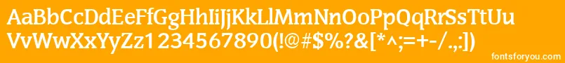 SenateBold Font – White Fonts on Orange Background
